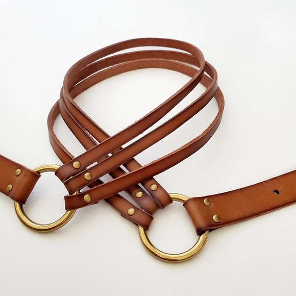 Frye Genuine Leather Cawgirl Vestern Bohemian Brown Belt Sz L 34DC836 NWT